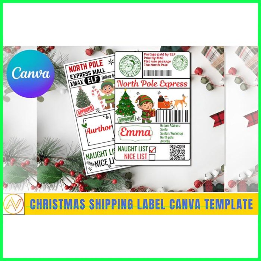 Editable North Pole Shipping Label Printable Christmas Gift Tags