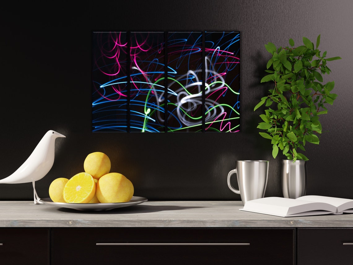 Abstract canvas modern art black background abstract wall Etsy