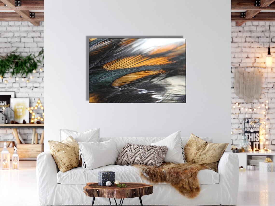 Black yellow abstract canvas modern art abstract wall art Etsy