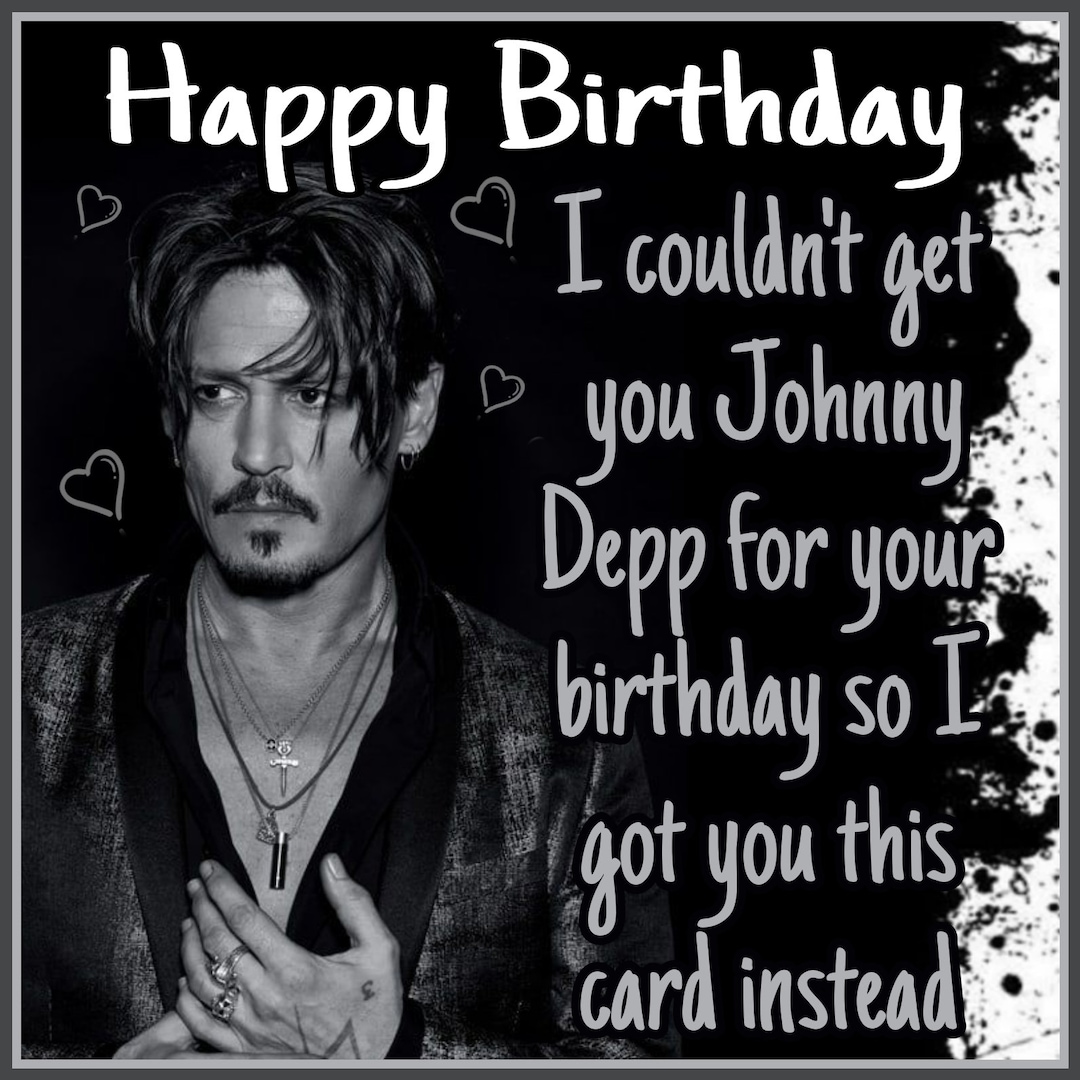 Johnny Depp Birthday Card - Etsy