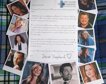 Grey's Anatomy Character Comfort Letter (various Characters)