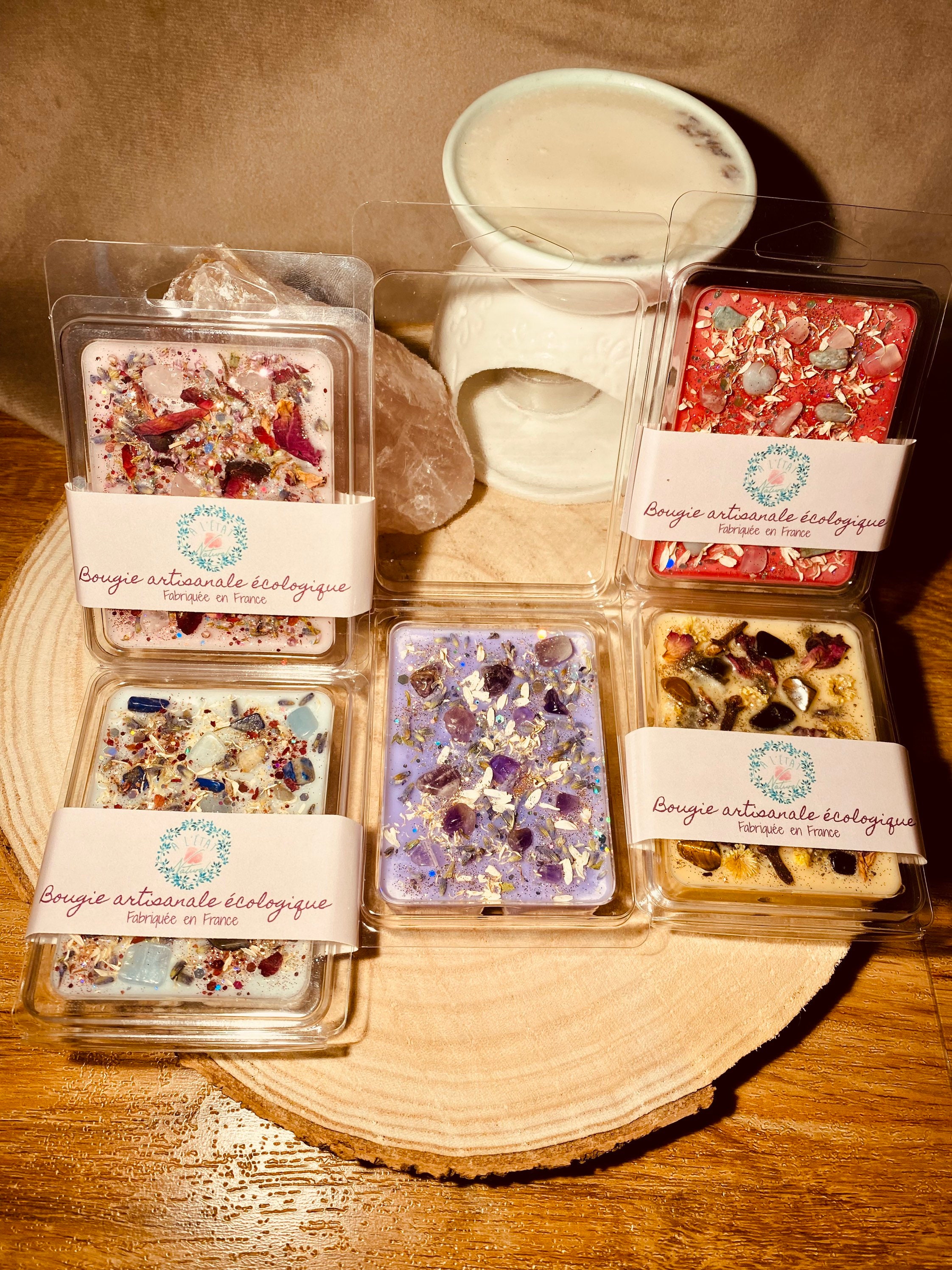 Fondants Parfumés Pierres Naturelles Fleurs Séchées - Tablette Wax Melt