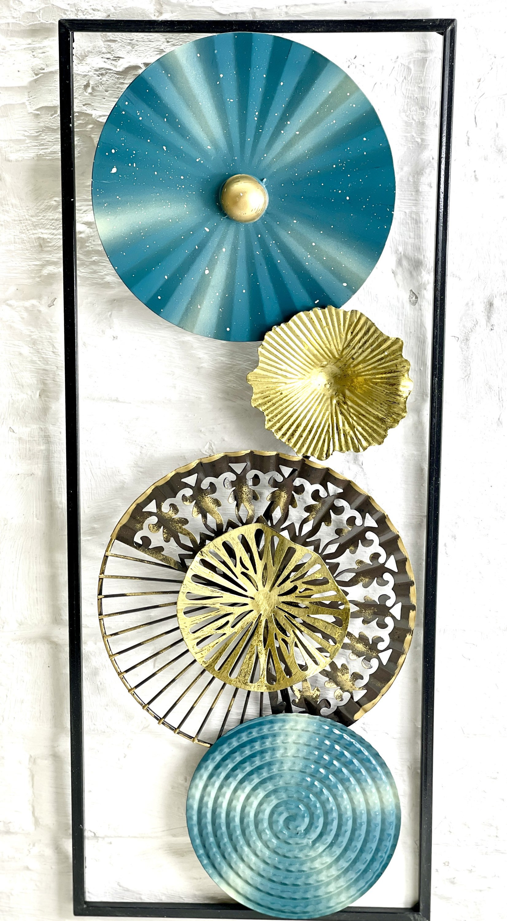 Xyuayamz Metallbild Sonnenblume Wanddeko - 3D Wandkunst 30x14,6cm Für Innen & Außen