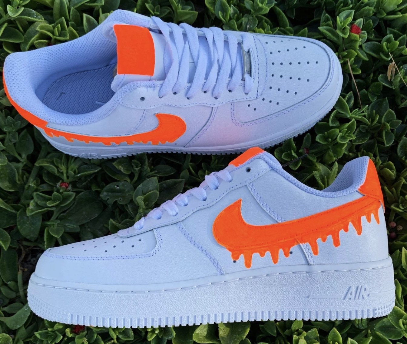 neon orange air forces