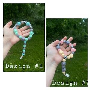 Silicone Colorful Beaded Keychain Beaded Wristlet Adult Size, Cute Custom Wrist Accessories, Durable Car Key Charm Accessory