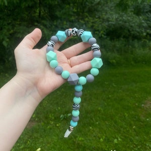 Silicone Colorful Beaded Keychain Beaded Wristlet Adult Size, Cute Custom Wrist Accessories, Durable Car Key Charm Accessory