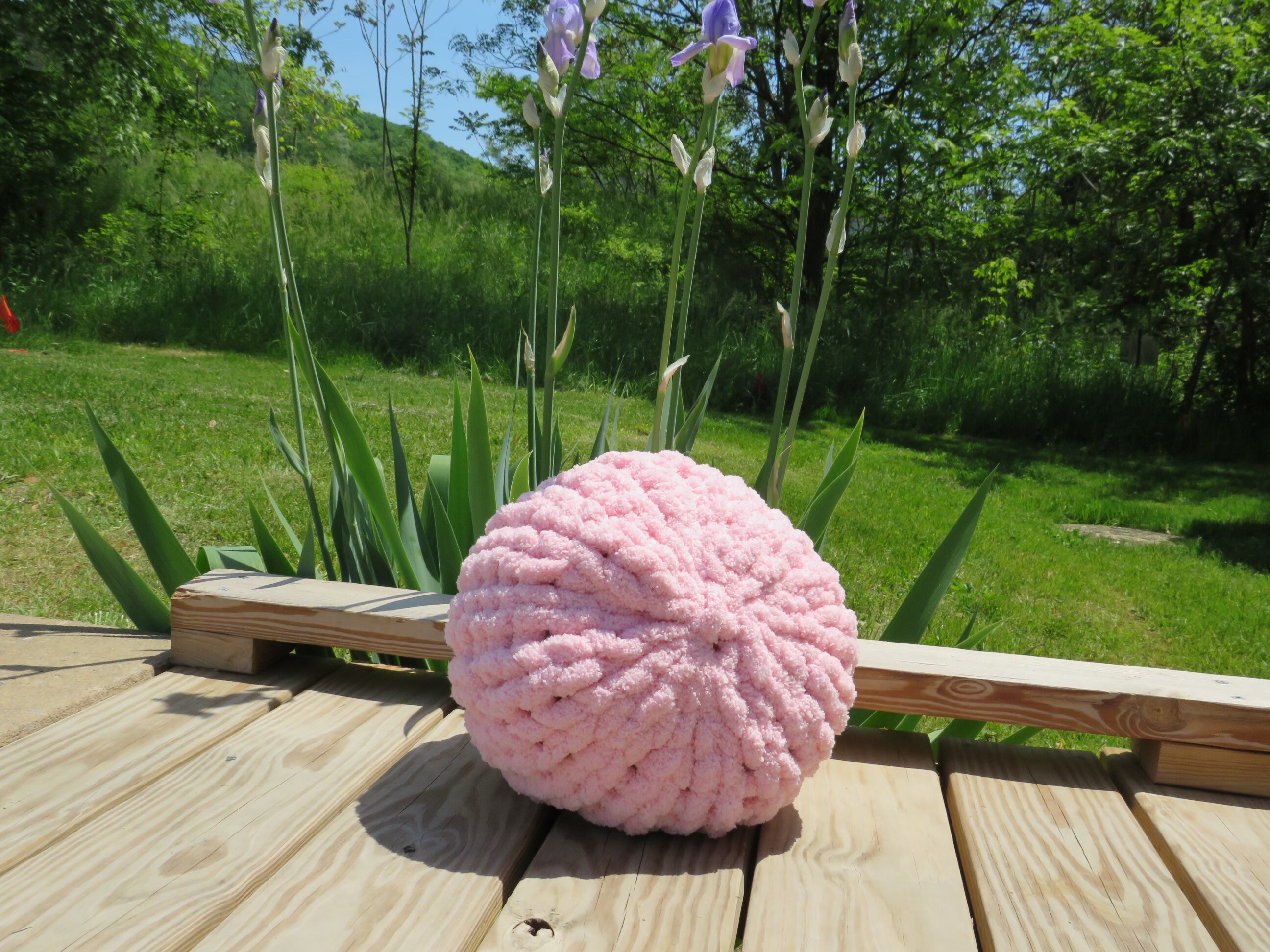 Personalized Chunky Throw Pillow, Hand Knit 12 Circle Textured Pillows