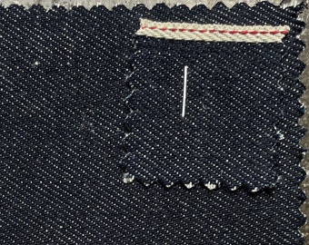 Indigo Salvage Red Selvedge Cone Denim 14 oz tela de mezclilla cruda pesada cortada a medida buena para jeans, chaquetas 100% algodón