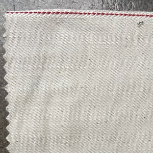 3 YARDS Natural Salvage Denim Fabric with Seeds fabric by the yard 100 cotton 9-10 oz Red Selvedge
