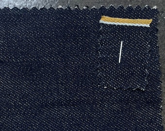 Tela japonesa Yellow Selvedge Indigo Denim 14 oz 29" cortada a medida 100% Algodón