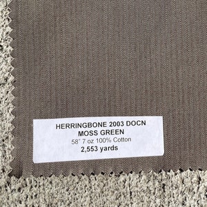 Moss green Herringbone Twill Fabric  58&quot; 7 oz 100% Cotton