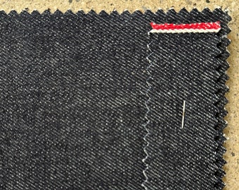 5 YARDS American Indigo Selvedge Denim Fabric Red Ticker 100% Cotton 14 oz (heavyweight) PDO