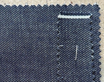 5 YARDS Recycled Fibers Indigo Selvedge Denim Fabric 12 oz