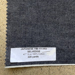 Indigo Japanese Selvedge Denim 47&#39;&#39; 9 oz 100% Cotton