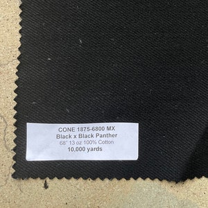 Cone Black Denim 13 oz Fabric 3 Yards Black Jean Fabric 100% cotton 68" 1 order = 3 yards