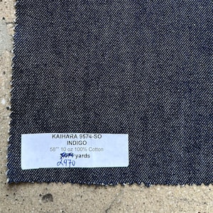 Japanese Indigo Denim Fabric Kaihara 3 yards 10 oz 100% Cotton 58&quot;