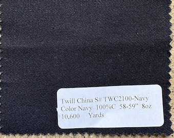 3 yards Navy Twill Fabric 8 oz 100% Cotton 58-59"