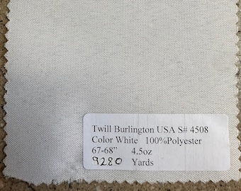 3 meter vit polytwill USA-tyg 4,5 oz lätt byxtyg 67" 100 % polyester