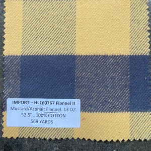 3 Yards Heavy plaid Fabric flannel fabric by the yard 100% cotton buffalo plaid 13 oz yellow and grey Check fabric