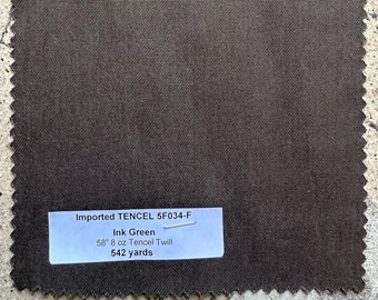 3 YARDS Imported TENCEL Twill Olive green 58" 8 oz 100% TENCEL