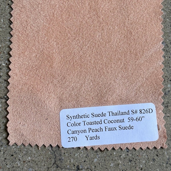 Peach micro suede Fabric by the yard similar to velvet /velour 59-60”