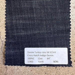 Blue Crosshatch Indigo Denim ISKO 64" 11 oz 100%Cotton