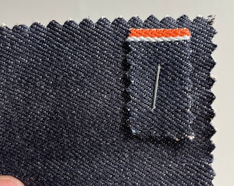 Cono USA Indigo Salvage Denim con orillo naranja 100% algodón 14.5oz 29"