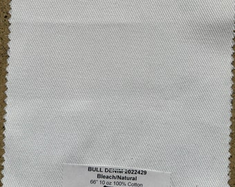 PFD Bull Denim Fabric 3 YARDS Bleach / Natural 12oz 100% Cotton 66"