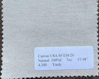3 jardas de tecido de lona de algodão americano natural de 7 onças - 57 pol. de largura