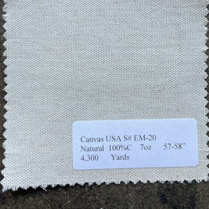 3 yards de toile américaine naturelle/havane par yard USA 7 oz 100 % coton 57" VFI