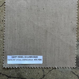 Swift Beige Sand Denim fabric by the yard (3 yard minimum) 55&quot; 8 oz 98% Cotton 2 Lycra