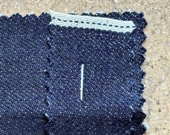 Indigo Selvedge Denim Fabric: Raw USA Cone Cotton (11.25 oz, 31.5" Wide)
