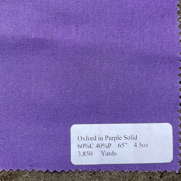 3 yards Purple Oxford Fabric by the yard lightweight Shirting Fabric