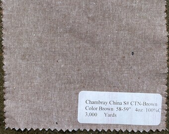 3 Yards bruine 100% katoenen chambray overhemdstof (59", 4 oz)