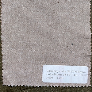 3 Yards Brown Chambray Shirting Fabric 100% cotton 4 oz shirting fabric 59&quot; China