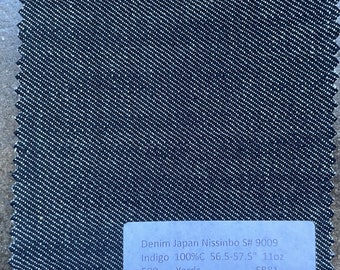 3 Yards Japanese Indigo Denim Fabric: 11 oz Cotton