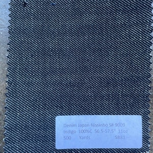 3 Yards Japanese Indigo Denim Nissimbo Denim Fabric made in Japan 11 oz 58&quot; 100% Cotton
