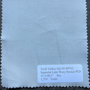 3 Yards PFD Waxy Stretch Twill Fabric by the yard 8oz 57.5-58.5&quot;