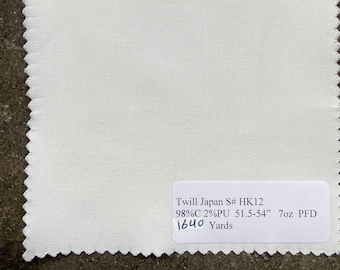 Japanischer PPD Twill / weißer japanischer Köperstoff lose 98% Baumwolle 2 PU 200 g/m²