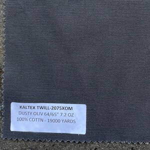 Kaltex Dusty Olive Fabric (Pro 3 Meter) 100 Baumwolle 180 g/m²