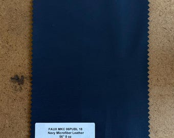 3 Yards Faux Leather Navy Microfiber 8oz 56”