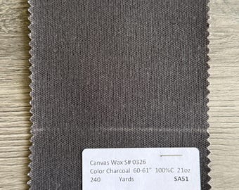 3 Yards Charcoal Canvas Wax 100%C 21oz 60-61”