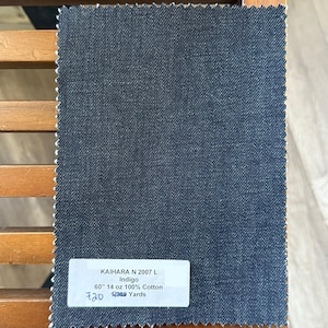3 Yards Japanese Kaihara Indigo Denim 100% Cotton 14 oz 60”