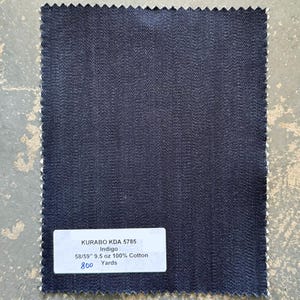 3 Yards Japanese Kurabo Denim Fabric Indigo 100% Cotton 9.5 oz 58/59”
