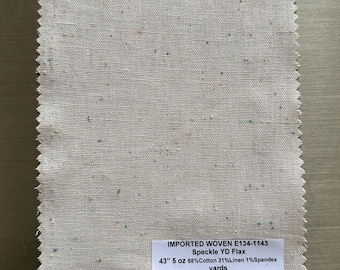 3 YARDS Speckled Natural Flax shirting fabric Cotton / Linen Blend
