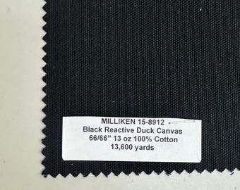 3 Yards Miliken 13 oz Black Canvas Fabric 100% cotton 66”