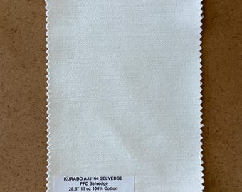 5 Yards Japanese White Selvedge Red Ticker Kurabo 11 oz 100% Cotton 28.5”