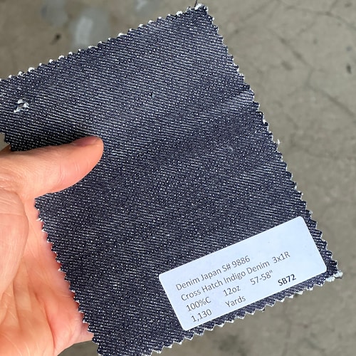 画材 Indigo Genuine Japanese Denim Fabric Crosshatch Indigo Fabric by the Yard 100