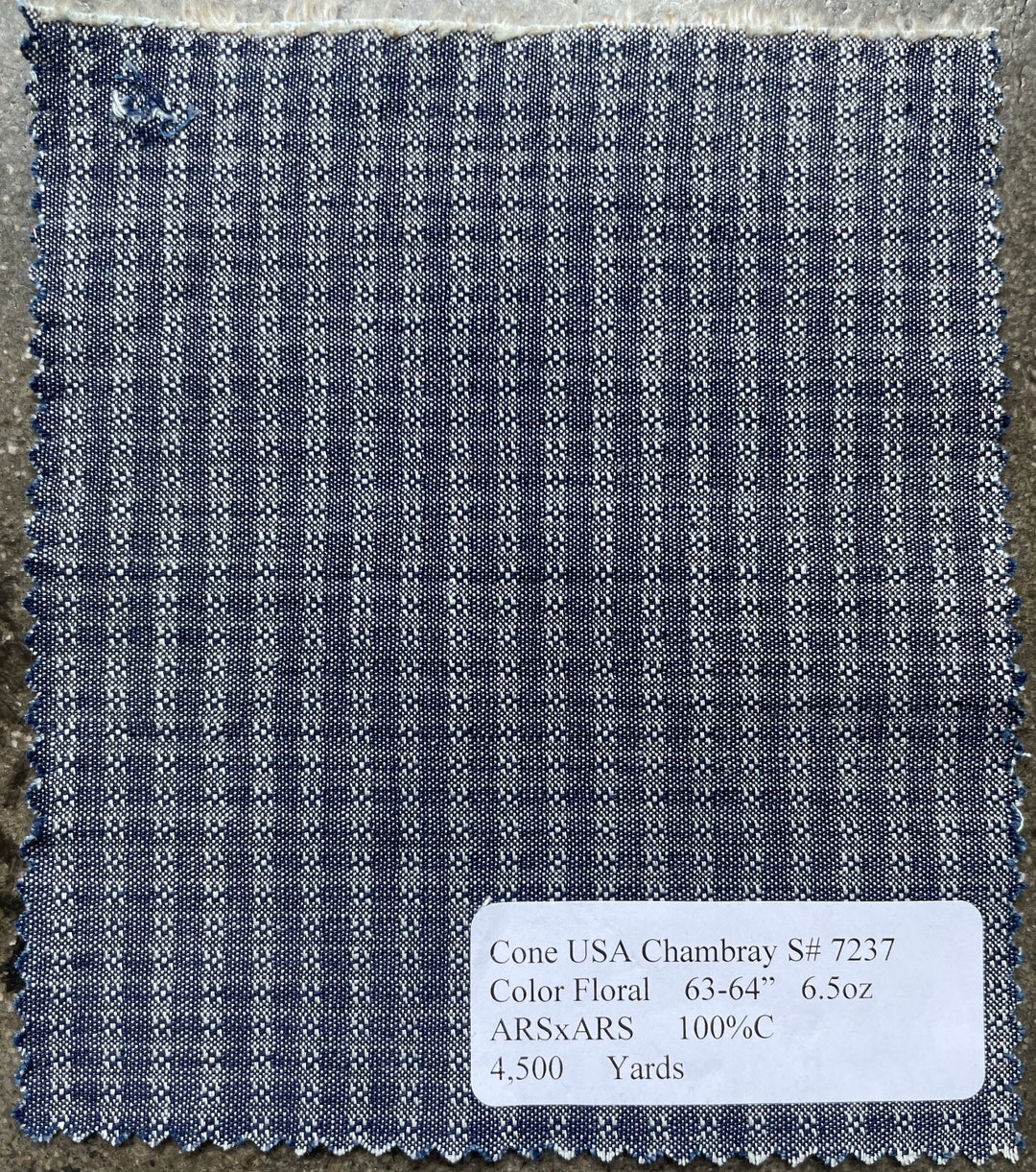 Plaid Check Chambray Floral Fabric Made in USA Fabric by the Yard 63 6.