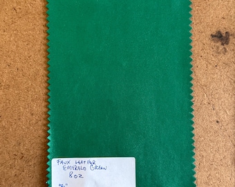 3 Yards Faux Leather Emerald Green 8oz 56”